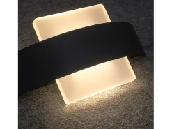NETTLIFE. Aplicación LED mural para interiores, salón, pasillo, 23,5 cm, dormitorio, lámpara de cabecera en acrílico, blanco cálido 3000K, 7W.