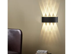 NETTLIFE Aplicación LED mural para interiores: lote de 2 aplicaciones exteriores murales negras de arriba hacia abajo, 7 W, IP65