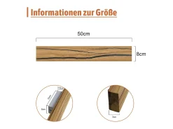 NETTLIFE Aplicación LED para pared, Aplicación interior de madera moderna, Lámpara para pasillo de 50 cm, 3000K, blanco cálido, Lámpara indirecta para salón de 8W.