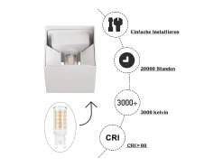 NETTLIFE Aplicación LED para Muro Int/Ext, Blanco Caliente IP65, para Casa, Dormitorio, Pasillo, Escalera