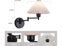 NETTLIFE Aplicación mural interior vintage: Difusor orientable de pared para iluminación retro E27, 40W.MAX, blanco sin bombilla.