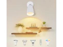 NETTLIFE Aplicación mural interior blanca - punto de luz mural vintage para dormitorio retro GU10