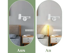 NETTLIFE Aplicación mural interior GU10 - lámpara de pared para dormitorio, moderno spotlight blanco sin bombilla.