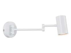 NETTLIFE Aplicación mural interior GU10 - lámpara de pared para dormitorio, moderno spotlight blanco sin bombilla.