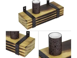 NETTLIFE, aplicador mural vintage E27, aplicador retró en madera de 23 cm, spotlight mural con diseño industrial, con toma de hasta 40 vatios para pasillo, salón.