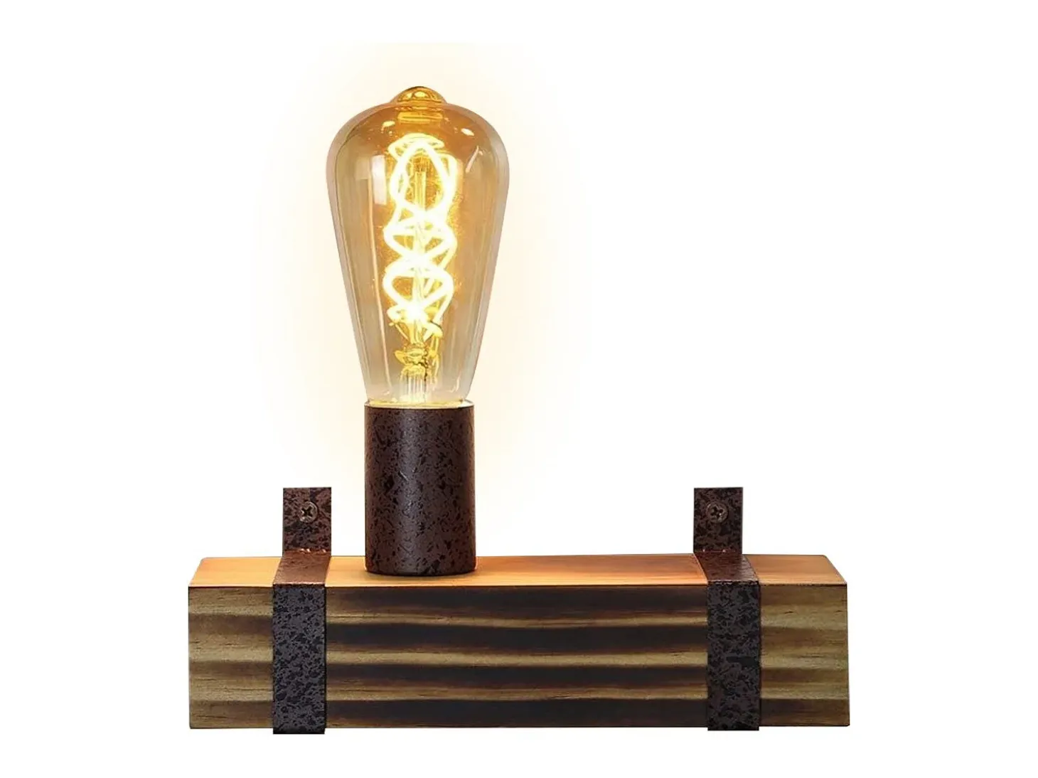 NETTLIFE, aplicador mural vintage E27, aplicador retró en madera de 23 cm, spotlight mural con diseño industrial, con toma de hasta 40 vatios para pasillo, salón.
