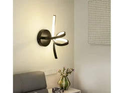 NETTLIFE Aplique de pared LED negro para interior, 7 W, blanco cálido, 3000 K, para escalera moderna, aluminio