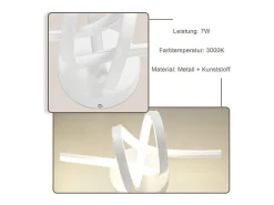 NETTLIFE Aplique de pared LED negro para interior, 7 W, blanco cálido, 3000 K, para escalera moderna, aluminio