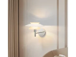 NETTLIFE Aplique de pared interior para dormitorio - Diseño de metal blanco, lámpara de pasillo creativa G9 Sin bombilla (Máx. 25W).