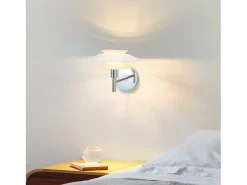 NETTLIFE Aplique de pared interior para dormitorio - Diseño de metal blanco, lámpara de pasillo creativa G9 Sin bombilla (Máx. 25W).