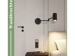 NETTLIFE Aplique Interior Negro - Aplique Vintage Dormitorio GU10 - Sin Bombilla
