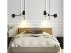 NETTLIFE Aplique Interior Negro - Aplique Vintage Dormitorio GU10 - Sin Bombilla