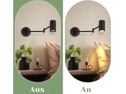 NETTLIFE Aplique Interior Negro - Aplique Vintage Dormitorio GU10 - Sin Bombilla