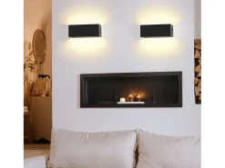 NETTLIFE Aplique LED de Pared Interior - Iluminación Negra Foco de Pared 5W, Lámpara de Escalera Arriba y Abajo, Haz Ajustable 3000K, Blanco Cálido