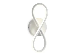 NETTLIFE Aplique LED de pared negro de 7 W, diseño curvo, blanco cálido de 3000 K para escaleras interiores