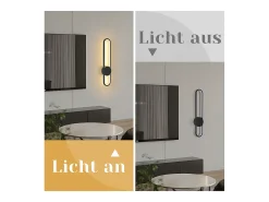 NETTLIFE Aplique LED de pared para interiores - Lámpara de escalera de 12 W, 60 cm, color negro, diseño moderno, lámpara de pasillo, 3000 K