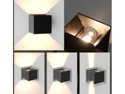 NETTLIFE Aplique LED Interior/Exterior: juego de 2 lámparas de exterior Blanco cálido IP65 Aplique de exterior G9 Blanco