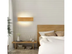 NETTLIFE Aplique LED para Interiores - Lámpara de de Madera Moderna de 32 CM Lámpara de Escalera con Diseño Arriba y Abajo 11W 3000K Blanco Cálido