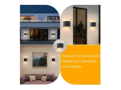 NETTLIFE Aplique LED 3W, 4 piezas - G9 Aplique Exterior/Interior Negro y Dorado, impermeable doble haz orientable IP65 230V 3000K