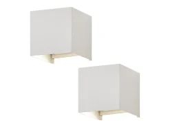 NETTLIFE Aplique LED 5W,2 piezas - Aplique Blanco Exterior/Interior, Doble Haz Regulable Impermeable IP65 230V 3000K