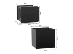 NETTLIFE Aplique mural LED, aplique exterior, lote de 2, aplique mural para interior y exterior, alto - bajo, iluminación exterior, negro moderno, IP65.