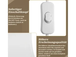 NETTLIFE Conjunto de 2 Lámparas de Mesa / Lámparas de Cabecera Modernas Blancas E27 Diseño de Metal, para Estudio.
