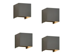 NETTLIFE Conjunto de 4 Lámparas LED para Muro Exteriores, Blanco Caliente IP65, Antracita, para Casa, Dormitorio, Escalera