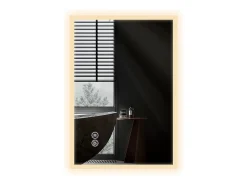 NETTLIFE Espejo con luz - 60x80cm Espejo de pared LED Vidrio antireflejo Espejo de baño con espejo táctil