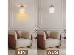 NETTLIFE Foco Ajustable 350° E14 Max 40W Lámpara de Pared Moderna de Níquel para Pasillo para Sala de Estar Dormitorio Cocina