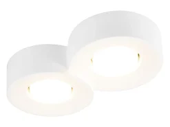 NETTLIFE Foco de superficie para pasillo redondo blanco Gx53, 2 llamas, luz de techo moderna, máx. 10 W