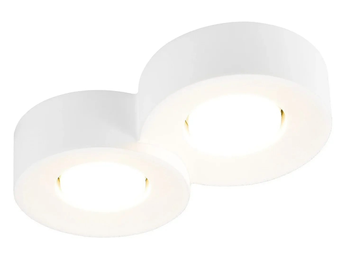 NETTLIFE Foco de superficie para pasillo redondo blanco Gx53, 2 llamas, luz de techo moderna, máx. 10 W