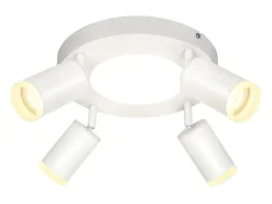 NETTLIFE Foco de techo 4 focos redondo 20W 3000K GU10 fácil instalación blanco cálido orientable 350° moderno
