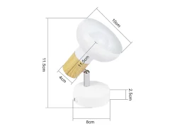 NETTLIFE Foco de techo 1 llama blanco plafón industrial pasillo foco E14 interior orientable 350°