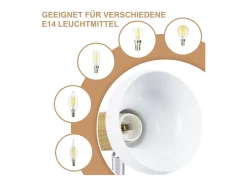 NETTLIFE Foco de techo 1 llama blanco plafón industrial pasillo foco E14 interior orientable 350°