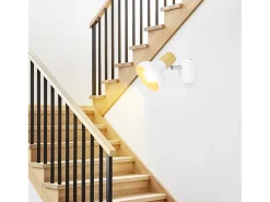 NETTLIFE Foco de techo 1 llama blanco plafón industrial pasillo foco E14 interior orientable 350°