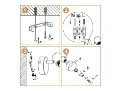 NETTLIFE Foco de techo 1 llama blanco plafón industrial pasillo foco E14 interior orientable 350°