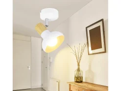 NETTLIFE Foco de techo 1 llama blanco plafón industrial pasillo foco E14 interior orientable 350°