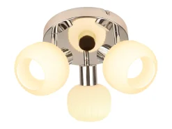 NETTLIFE Foco de techo blanco E14 3 bombillas Pantalla interior de cristal Foco orientable Sin centro de luz
