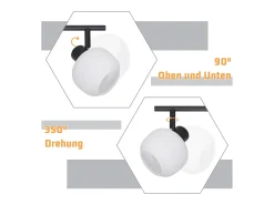 NETTLIFE Foco de techo blanco E14 Lámpara de techo 4 bombillas Pantalla de cristal interior Foco ajustable