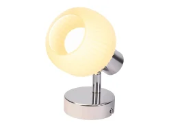 NETTLIFE Foco de techo blanco E14 Pantalla de cristal vintage Foco de interior moderno para dormitorio y sala de estar