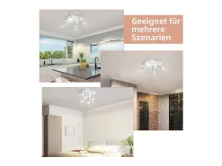 NETTLIFE Foco de techo blanco, 4 bombillas, foco GU10 moderno, orientables, para interior, de metal.
