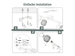 NETTLIFE Foco de techo blanco E14, 6 llamas, lámpara de techo interior, pantalla de cristal, foco orientable
