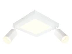 NETTLIFE Foco de techo cuadrado GU10 3000k blanco cálido 20W Lámpara de dormitorio ajustable 350° Blanco cálido