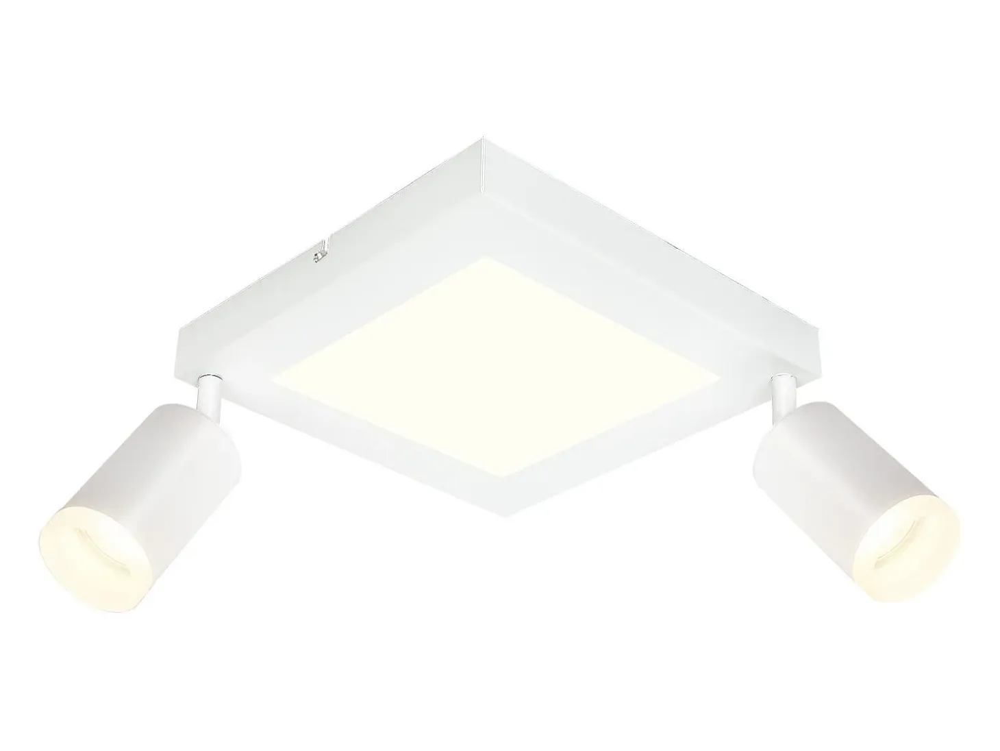 NETTLIFE Foco de techo cuadrado GU10 3000k blanco cálido 20W Lámpara de dormitorio ajustable 350° Blanco cálido