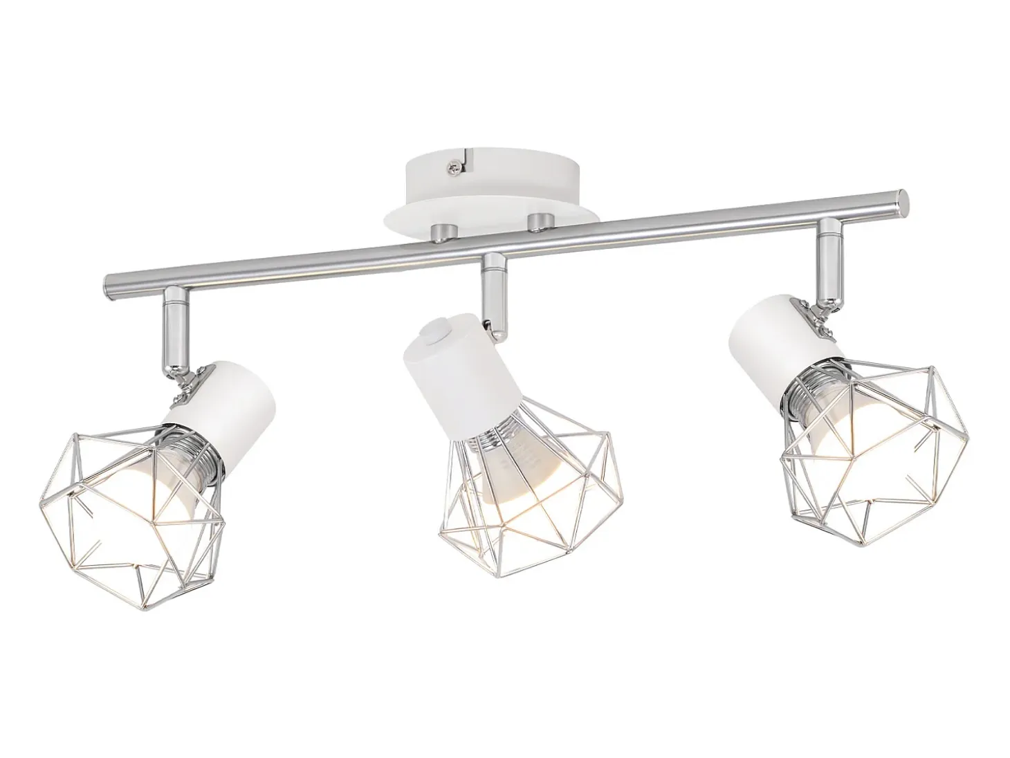 NETTLIFE Foco de techo de 3 bombillas redondas - Faro industrial retró E14 Sin bombillas