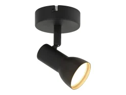 NETTLIFE Foco de techo de 1 llama, negro, moderno, para interiores, GU10, para dormitorio