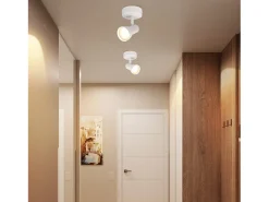 NETTLIFE Foco de techo de 1 llama blanco, lámpara de techo moderna para interiores GU10, para dormitorio
