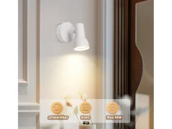 NETTLIFE Foco de techo de 1 llama blanco, lámpara de techo moderna para interiores GU10, para dormitorio
