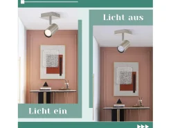 NETTLIFE Foco de techo de 1 llama Lámpara de pasillo GU10 - Foco de techo LED de níquel 330° Sin bombillas