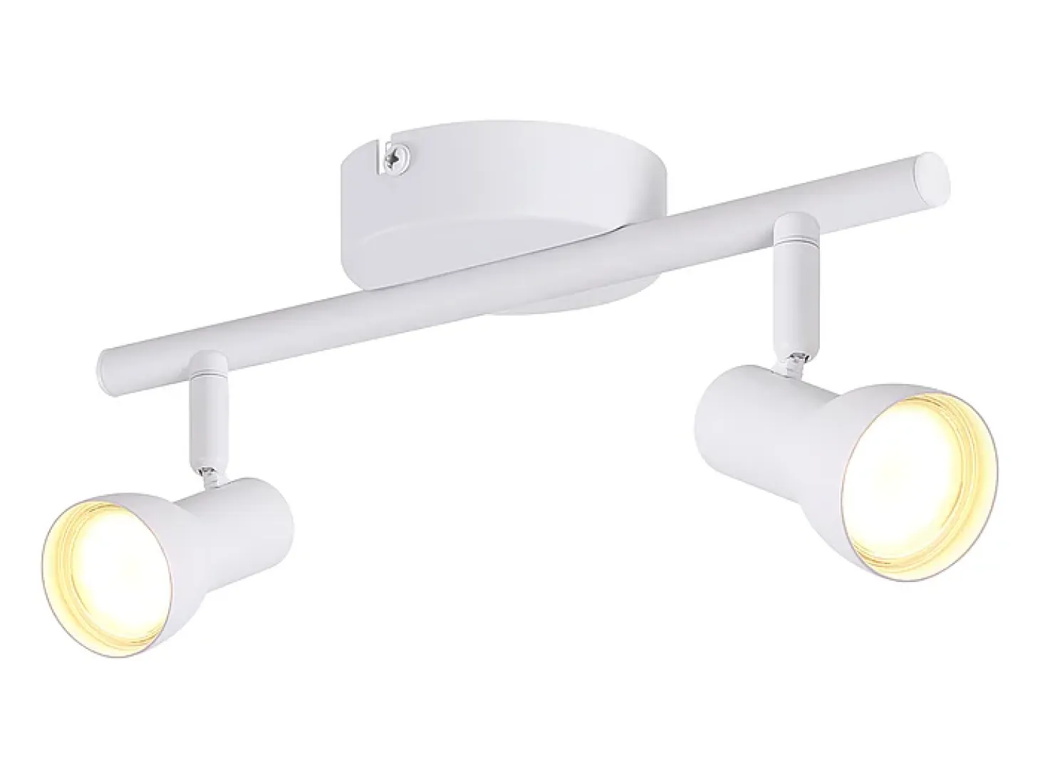 NETTLIFE Foco de techo de 2 llamas, diseño moderno, blanco, GU10, focos de techo metálicos, giratorios 350°